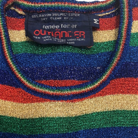RARE Excellent condition vintage 1970’s Renee Tener metallic rainbow shirt - Picture 2 of 6